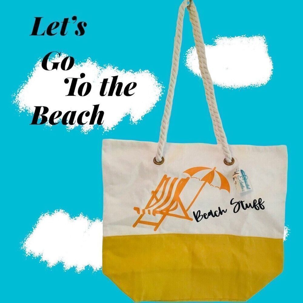 Beach Bag Tote Canvas for Towels Sand Toys